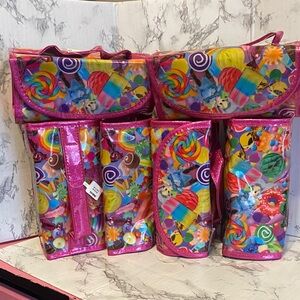 NWT, Claire’s Colorful Cosmetic Organizer  BUNDLE (6) W/ Colorful Candy Print